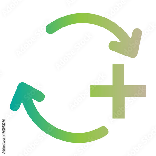 The recycling symbol with arrows and a plus sign is shown.