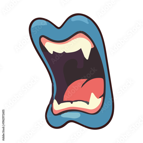 Cartoon Monster Mouth Open