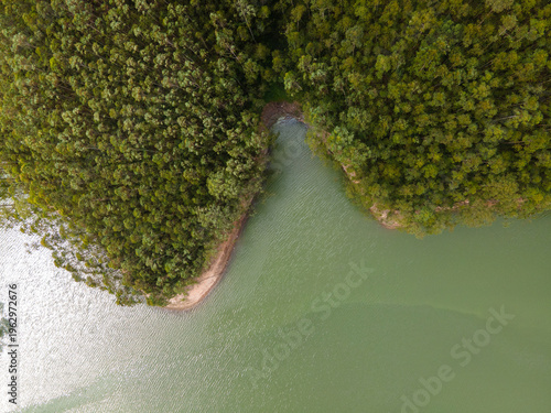 Mattupetty Dam Aerial View Kerala, Munnar Dam Drone Landscape View, Mattupetty Reservoir Hills Aerial view