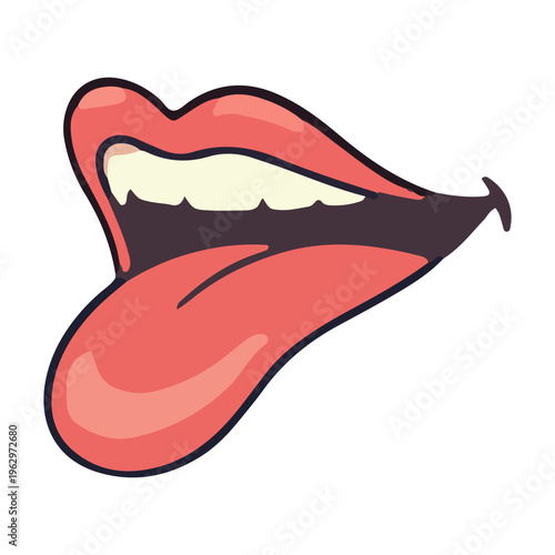 Cartoon Mouth Sticking Tongue Out