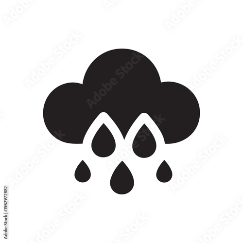 Cloud raining water drops