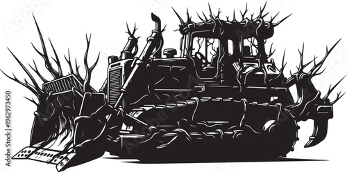 Black of a spiked armored vehicle aggressive futuristic