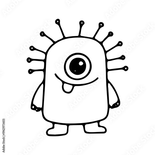 Cute One-Eyed Monster Doodle