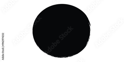 A large black oval shape on a white background