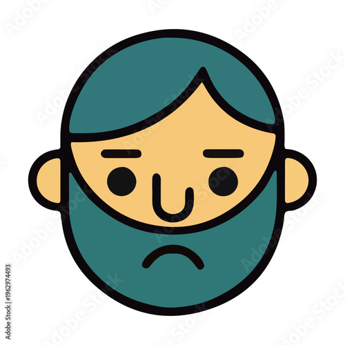 Sad Bearded Man Icon
