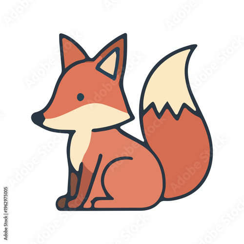 Cute Sitting Fox Illustration