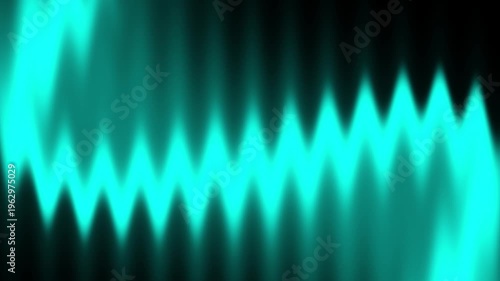 Abstract Neon Cyan and Black Soft Blurred Wavy Zig Zag Background