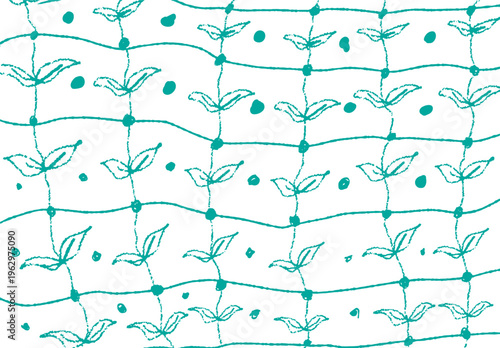 seamless pattern with blue flowers