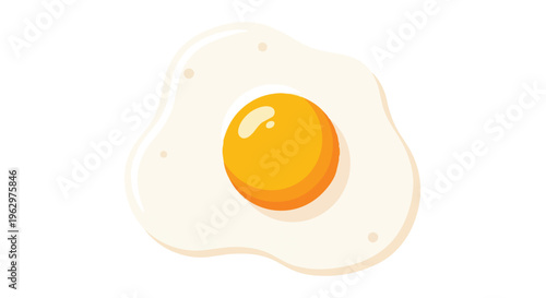 A beautifully rendered cartoon fried egg, showcasing a brilliant yellow yolk surrounded by tender white, perfect for enhancing breakfast-themed