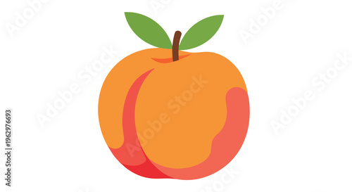 A vibrant digitally rendered peach illustration capturing its juicy essence and fresh appeal perfect for healthy eating promotion graphic design and