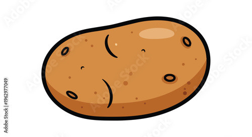 Vibrant cartoon brown potato illustration, perfect for culinary and agricultural themes and healthy eating.