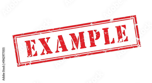 Red rectangular stamp displaying the word example in capital letters