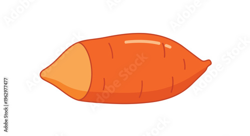 Vibrant orange sweet potato illustration for healthy eating concepts. Simple graphic of a nutritious root vegetable perfect for food and agriculture