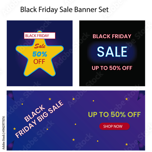 Black Friday Sale Banner Set