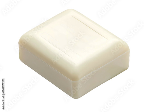 A small, white, square, lidded box with clean, rounded edges
