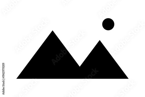 山と太陽 写真アイコン NO IMAGE ダミー用素材