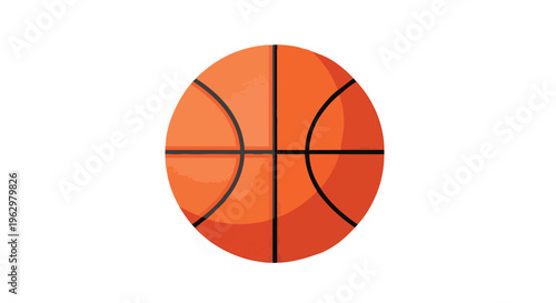 An iconic illustration of a vibrant orange basketball with classic black seams, perfectly symbolizing competitive sports and athletic recreation