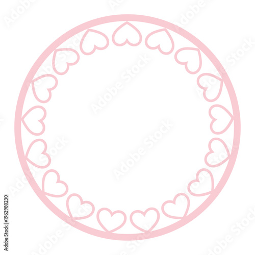 Pink Heart Circle Frame Element