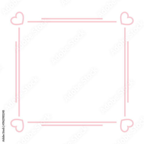 Minimalist Pink Heart Border Frame