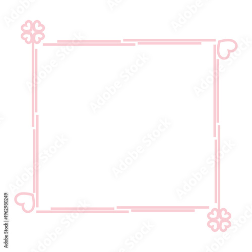 Pink Heart Border Frame Element