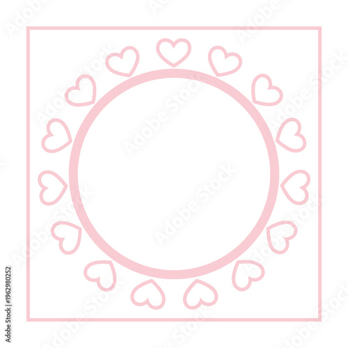Pink Heart Frame Template
