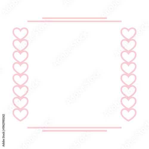 Pink Heart Border Frame Template