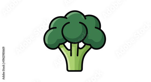 Nutrient-rich green broccoli floret with a minimalist design for health and wellness themes a perfect icon for culinary and dietary content