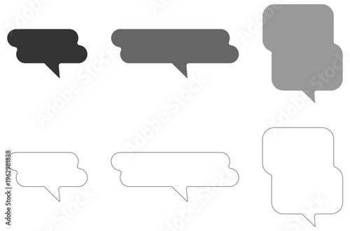 つながる長丸吹き出し ビジネス向け3種類セット