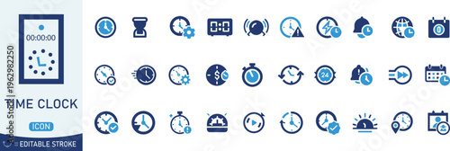 Set of glossy blue water drop vector icons with round buttons for web design and business use