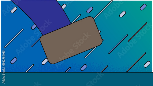 ビジネスの移動や疾走感をテーマにした足元のフラットデザイン