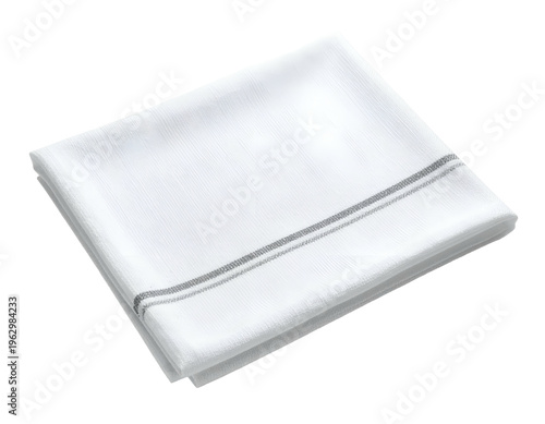 Folded white cloth with subtle gray stripe detail