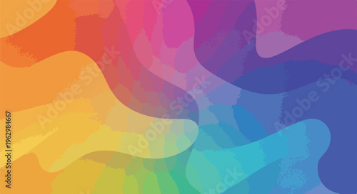 A vibrant abstract composition with flowing colorful shapes