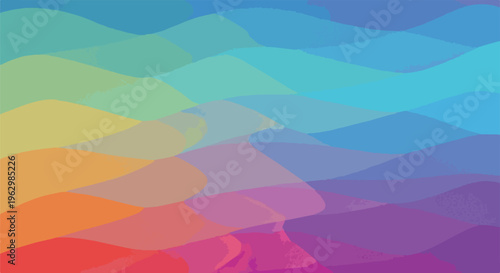 A vibrant abstract composition with overlapping color-graded shapes