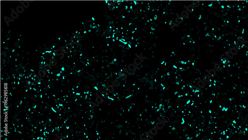 Vector Luminous teal motes in the vast night , artistic ambiance evokes mystery and cosmic display with elegant minimalism and shadowy darkness unveils a striking ethereal feel
