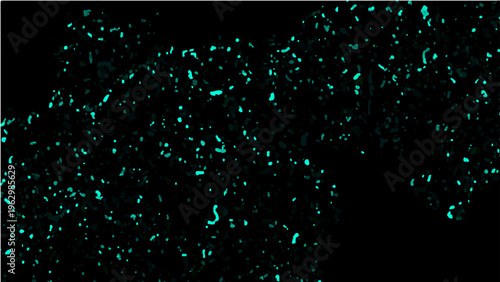 Vector Glowing microbes under microscope depict science world and biological processes with luminescence, magnification unveils intricate structures.