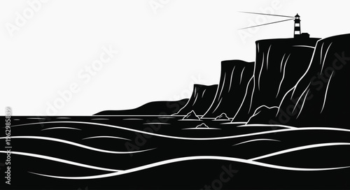 Vector illustration of a beach with rocks featuring a pair of fashion sneakers and winter ice skates to showcase a unique fusion of sport footwear style and leisure design