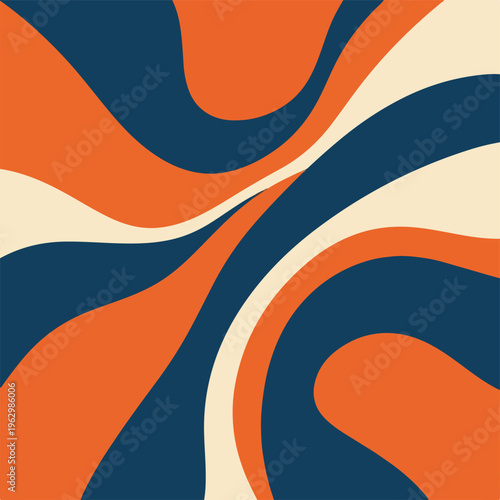 A vibrant abstract design composed of flowing waves in various colors