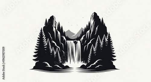 A vintage black and white vector sketch of an old tree and a man featuring a symbolic nature silhouette design for a tattoo or artistic landscape decoration