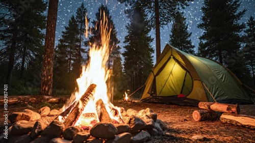 Camping Adventure Under the Stars - A Night in the Wilderness.