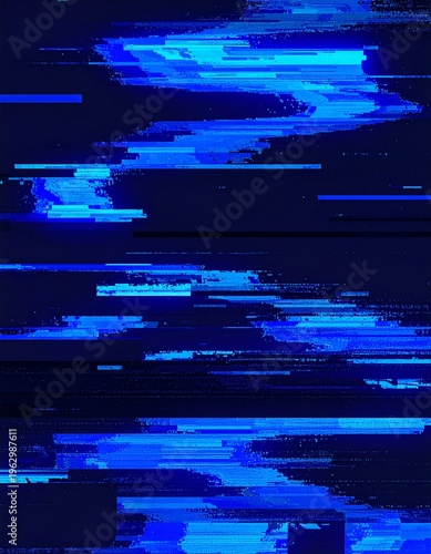 青いグリッチノイズの背景