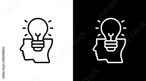 Light Bulb Idea White Icon Set Design