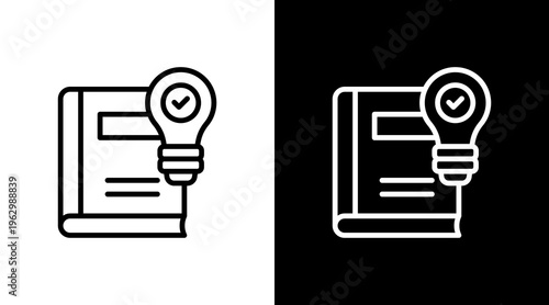 Knowledge Book White Icon Set Design