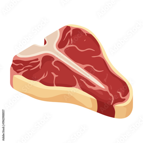 This visually appealing graphic showcases a raw meat cut rendered in an artistic style, ideal for culinary, gastronomic, or artistic presentations related to modern cuisine.