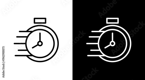 Stopwatch Timer White Icon Set Design