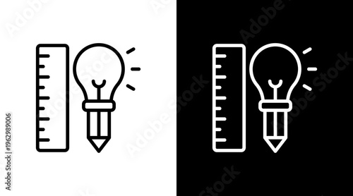 Creativity White Icon Set Design