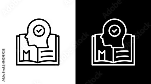 Self Learning White Icon Set Design