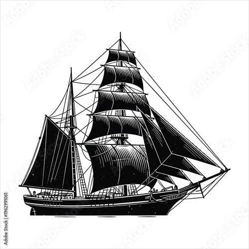 pirate ship on white background