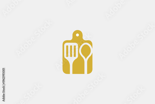 Modern Cutting Board Kitchen and Cooking Logo