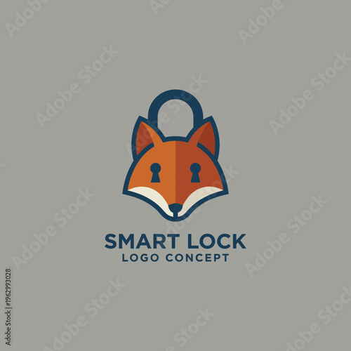 A clever logo design of a fox integrated with a padlock, representing security and intelligence, ideal for businesses specializing in innovative locking solutions and safety technology.