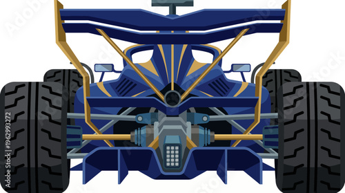 This artistic view of a futuristic race car showcases a striking design emphasizing aerodynamics, making it a symbol of speed and innovation in automotive engineering.